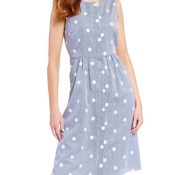 Karl Lagerfeld Dresses & Skirts - KARL LAGERFELD PARIS A-Line Dress 12 Blue Wh NWT